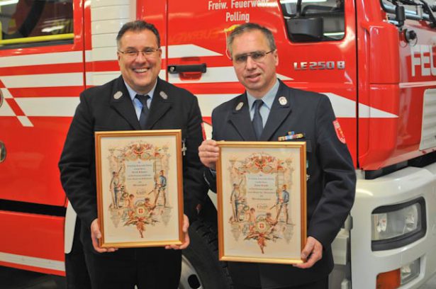 Große Ehrung für verdiente Mitglieder der Feuerwehr Polling﻿